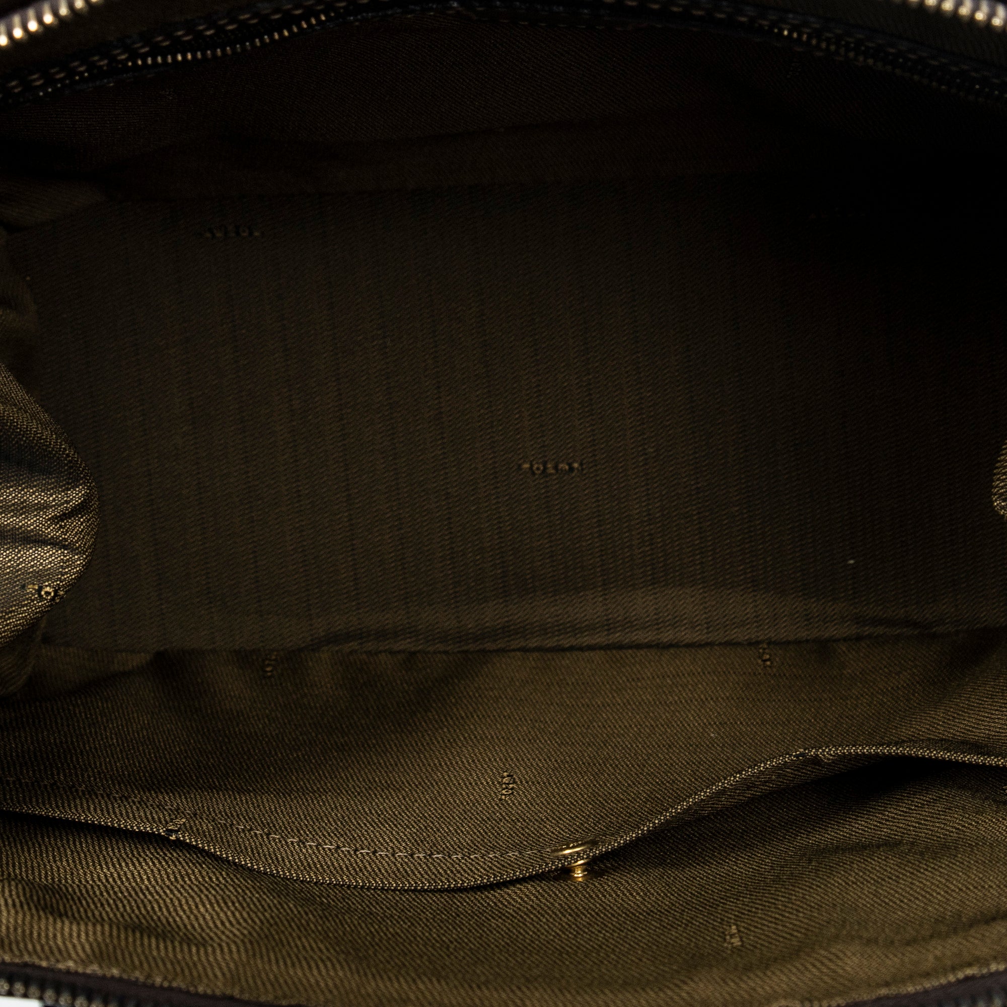 Shoulder Bag Frame Zip Tote Beige Zucca Canvas