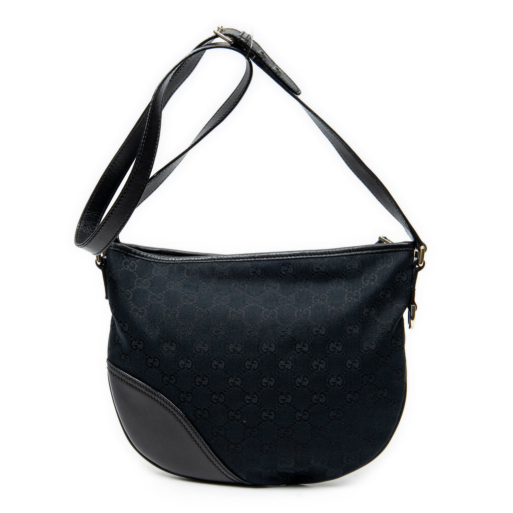Shoulder Bag Britt Messenger Hobo Black Monogrammed Canvas