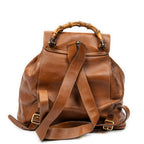 Backpack Large Bamboo Backpack Brown Smooth Leather