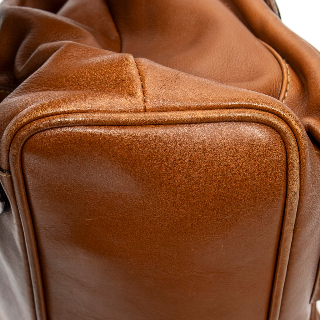 Backpack Large Bamboo Backpack Brown Smooth Leather