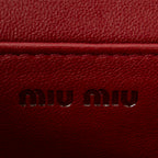 Shoulder Bag Chain Flap Red Nappa Matelasse Leather