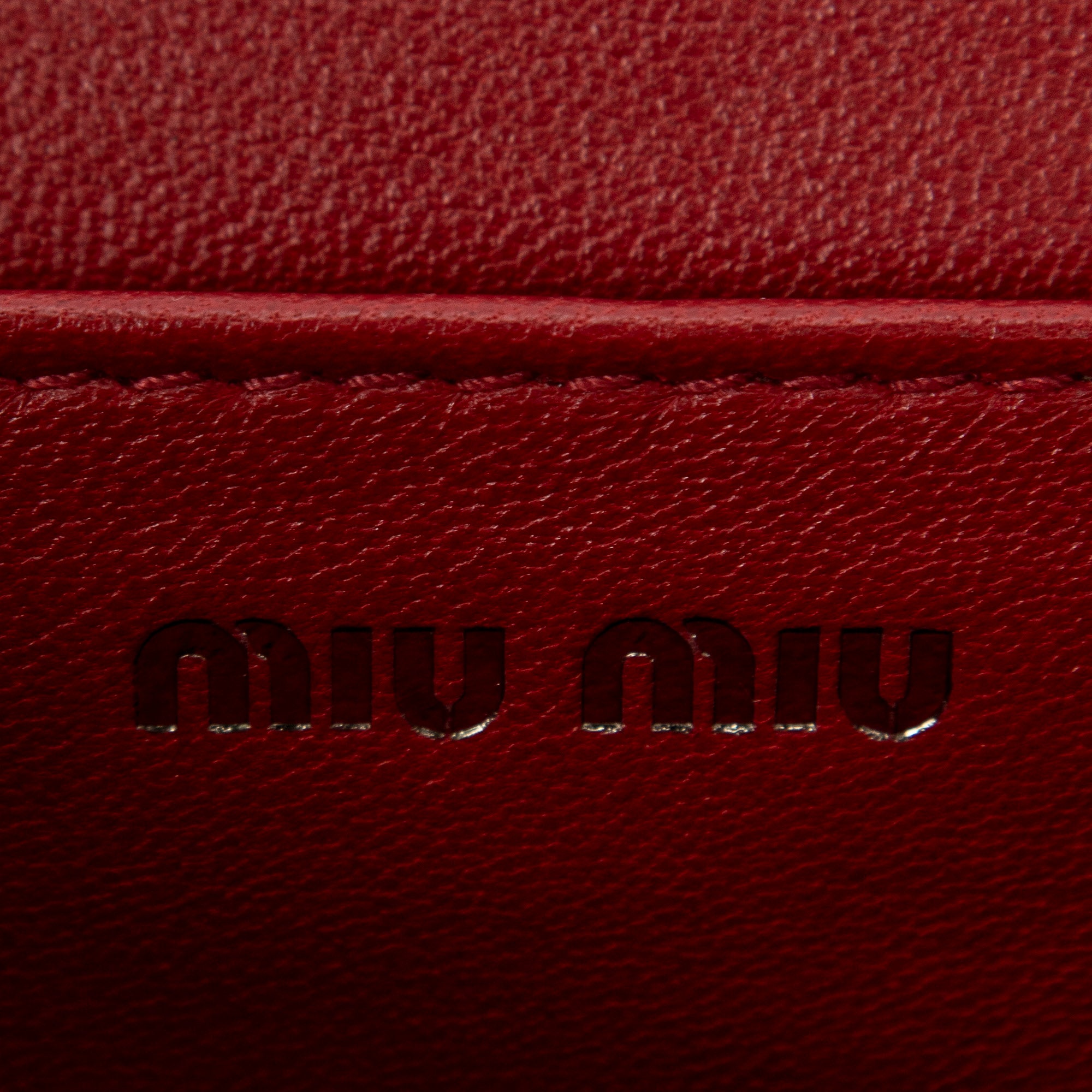 Shoulder Bag Chain Flap Red Nappa Matelasse Leather