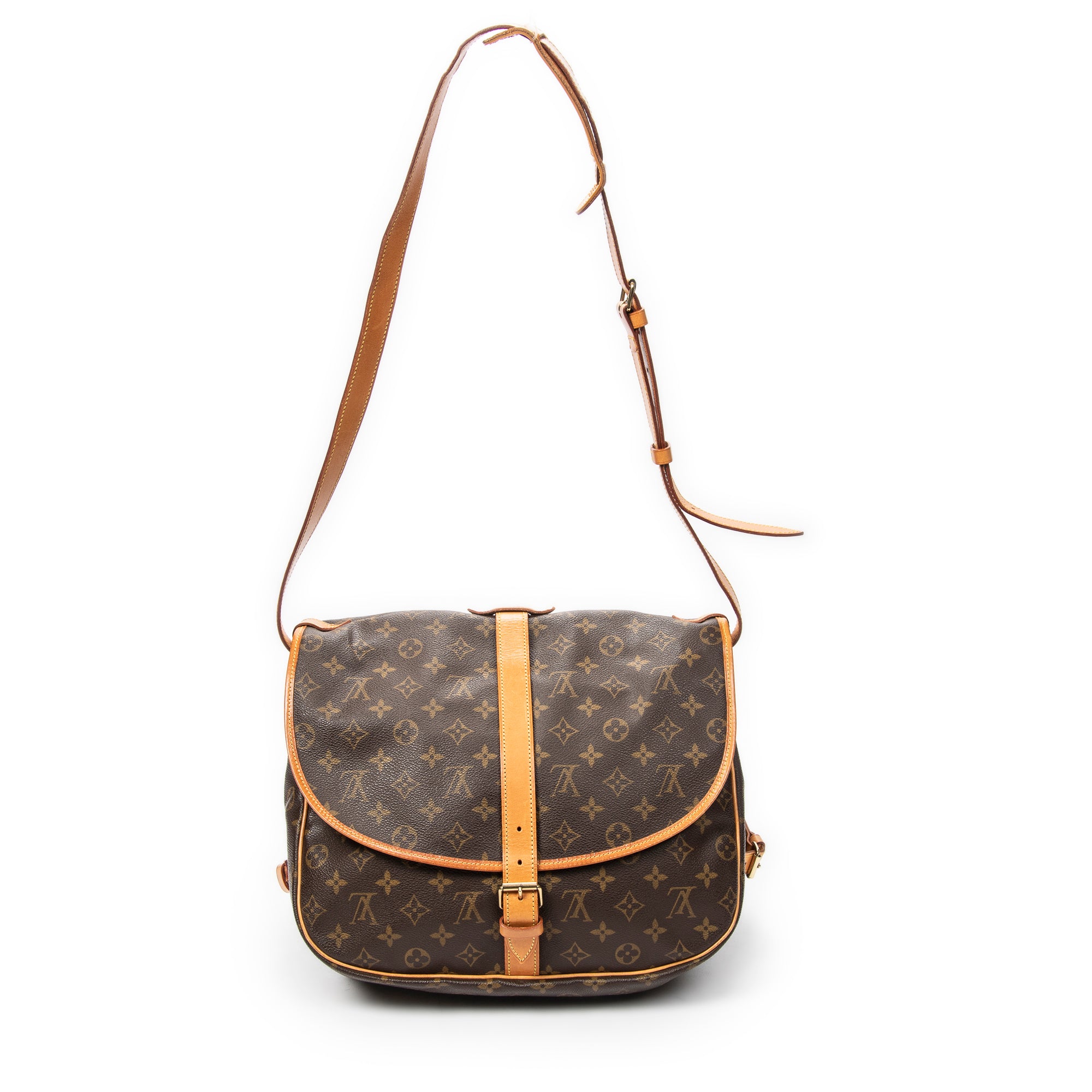 Sac bandoulière Saumur GM en toile Monogram marron