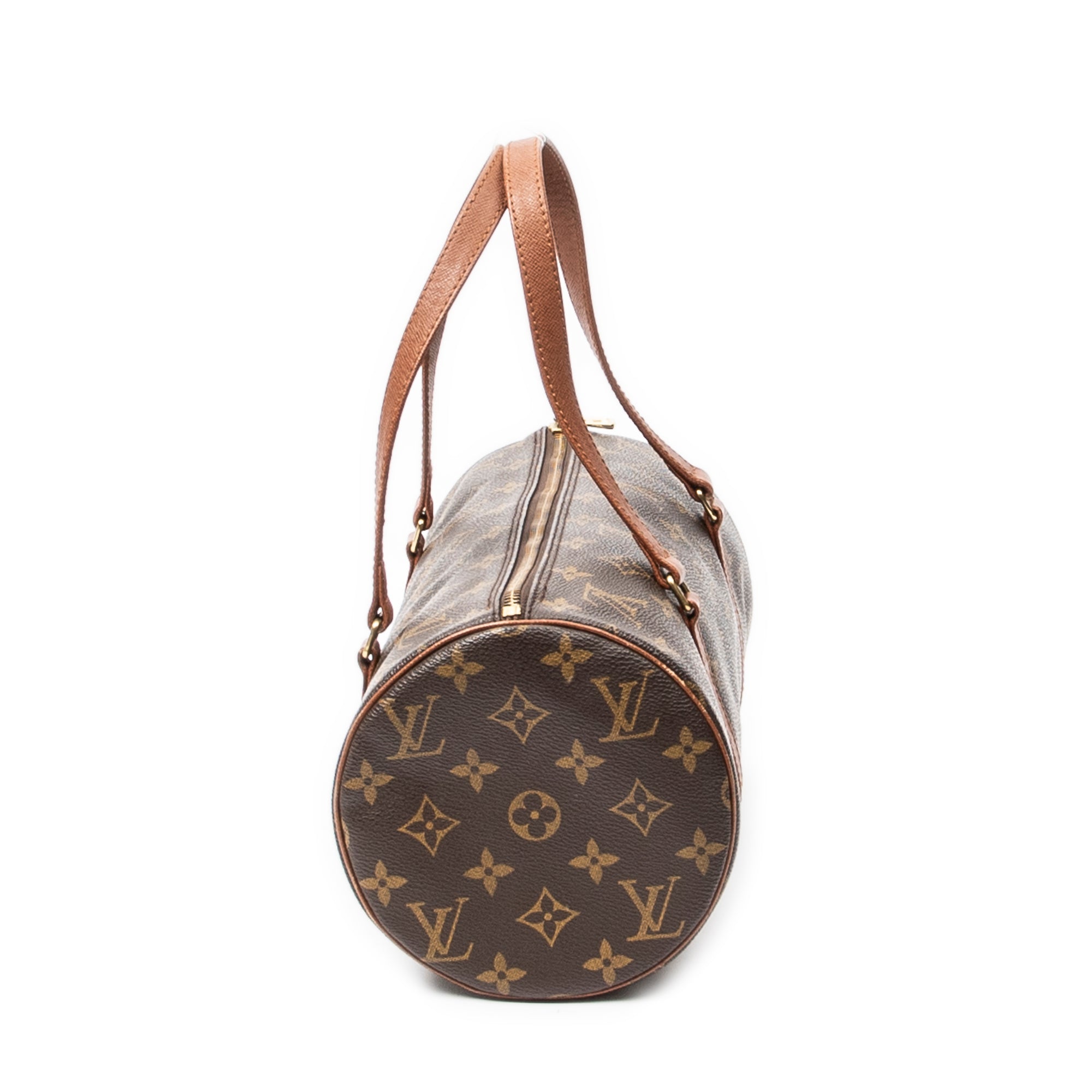 Handbag Papillon 30 Brown Monogram Canvas