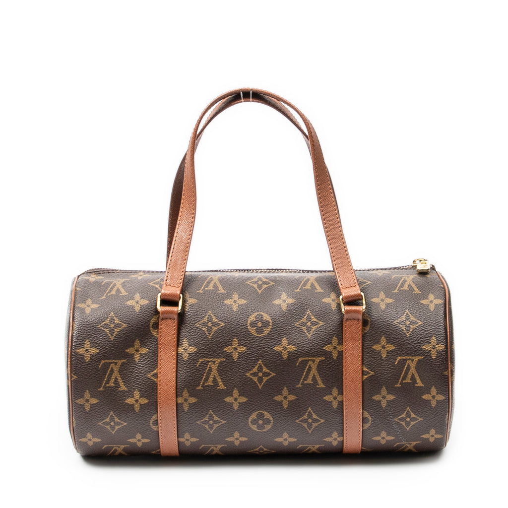 Handbag Papillon 30 Brown Monogram Canvas