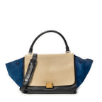 Handbag Medium Tricolor Trapeze Beige Calfskin Leather