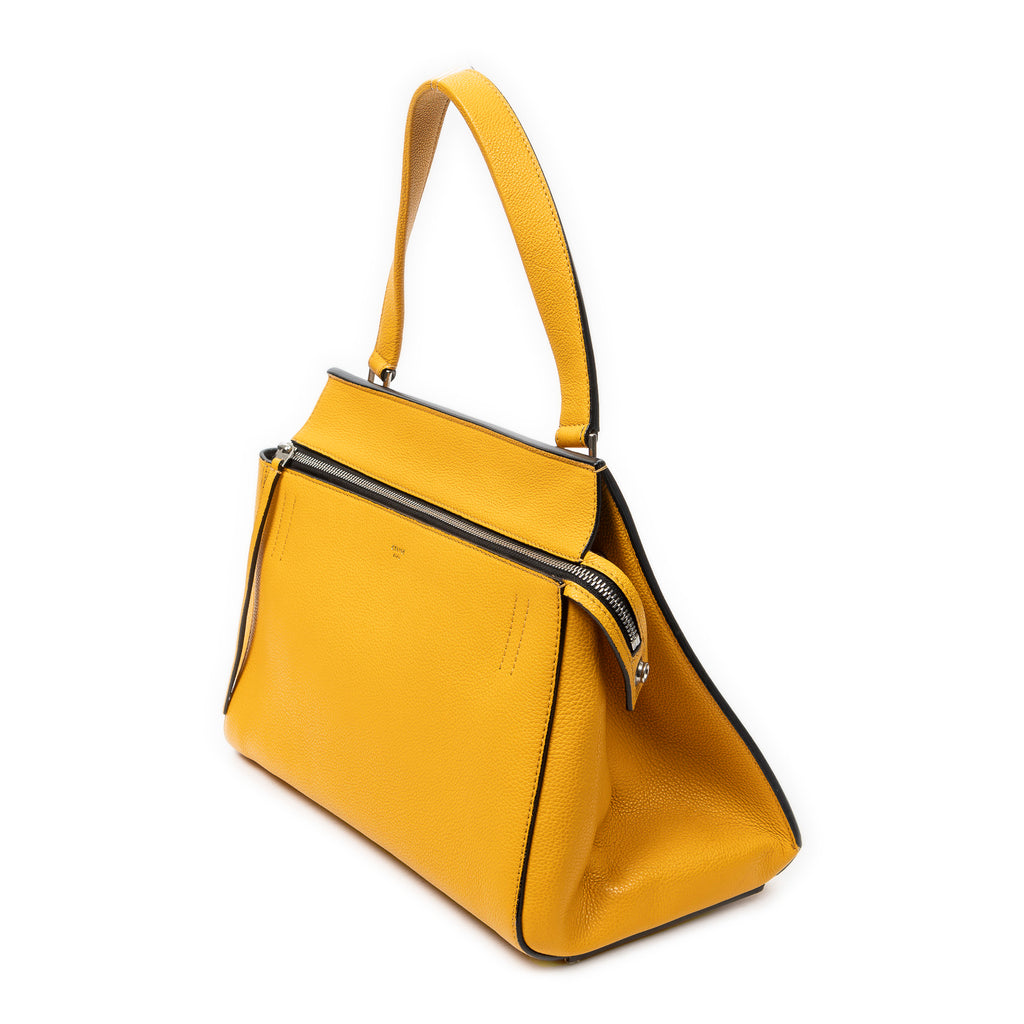 Handbag Small Edge Bag Yellow Pebbled Leather