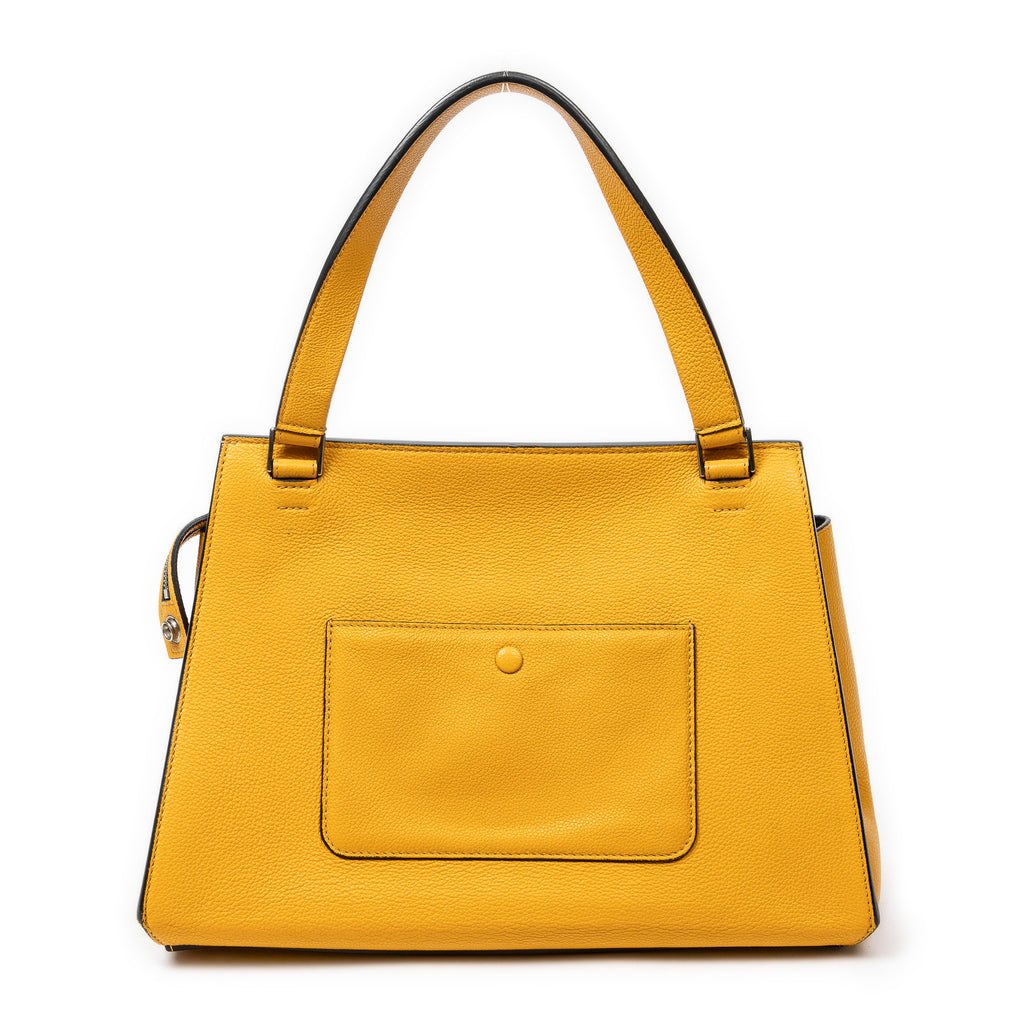 Handbag Small Edge Bag Yellow Pebbled Leather