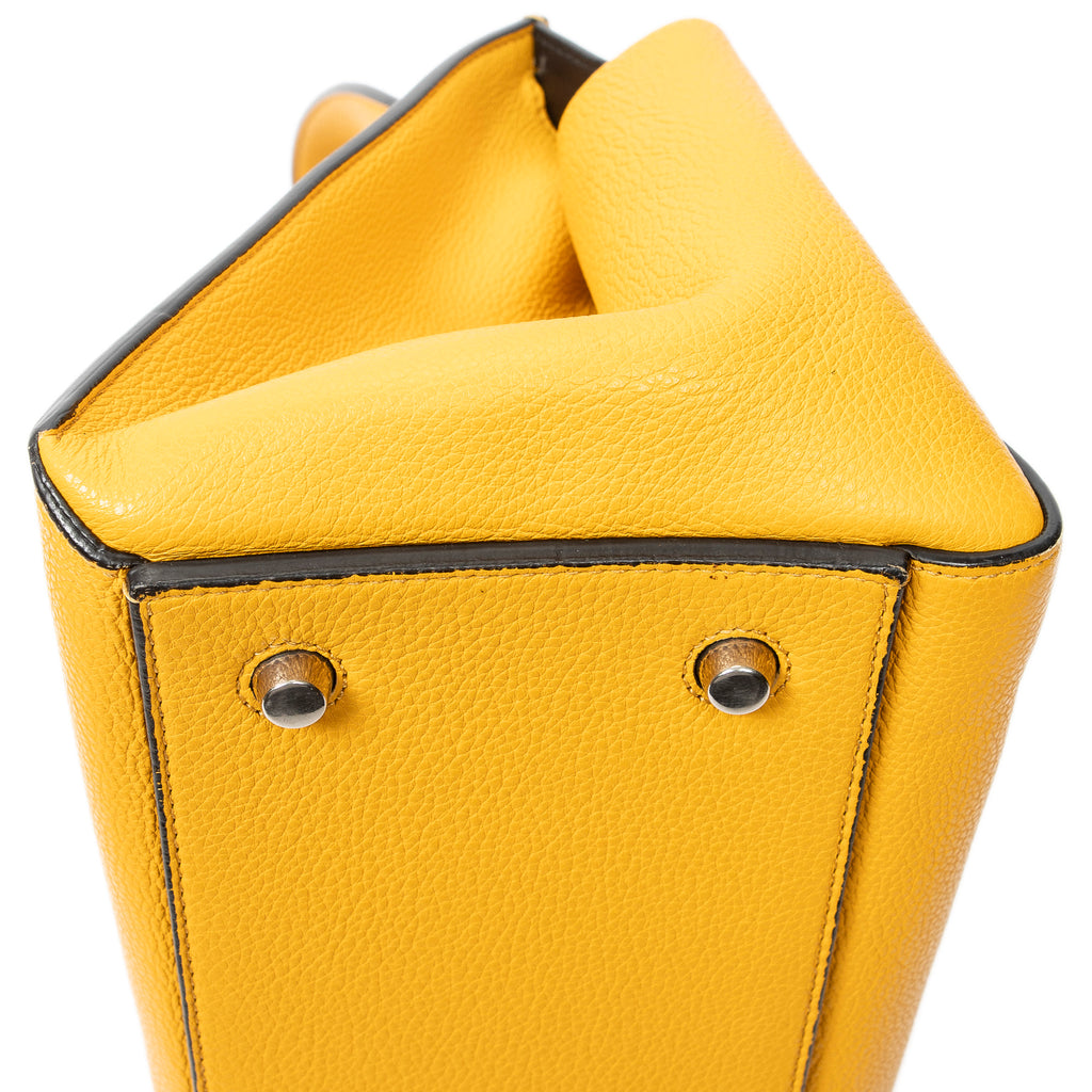 Handbag Small Edge Bag Yellow Pebbled Leather