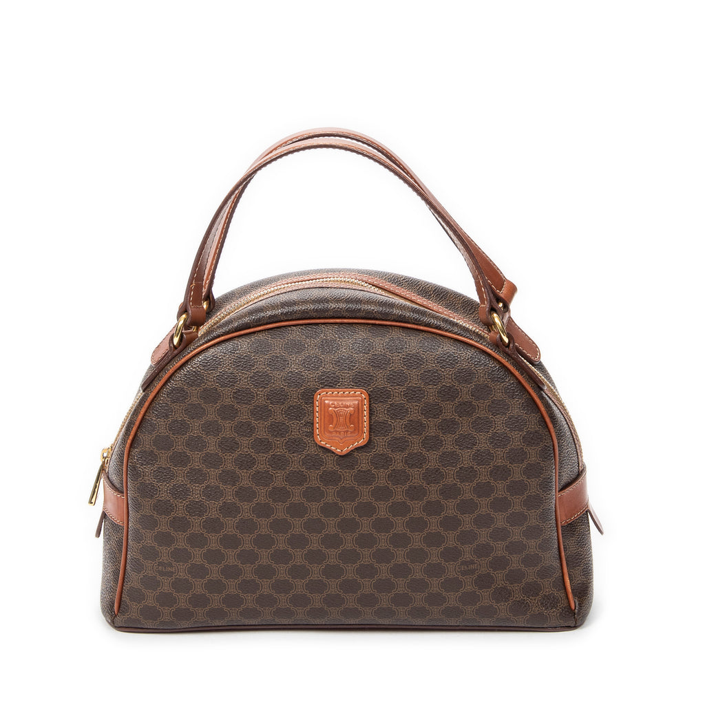 Shoulder Bag Dome Bowler Bag Brown Macadam Coated Canvas