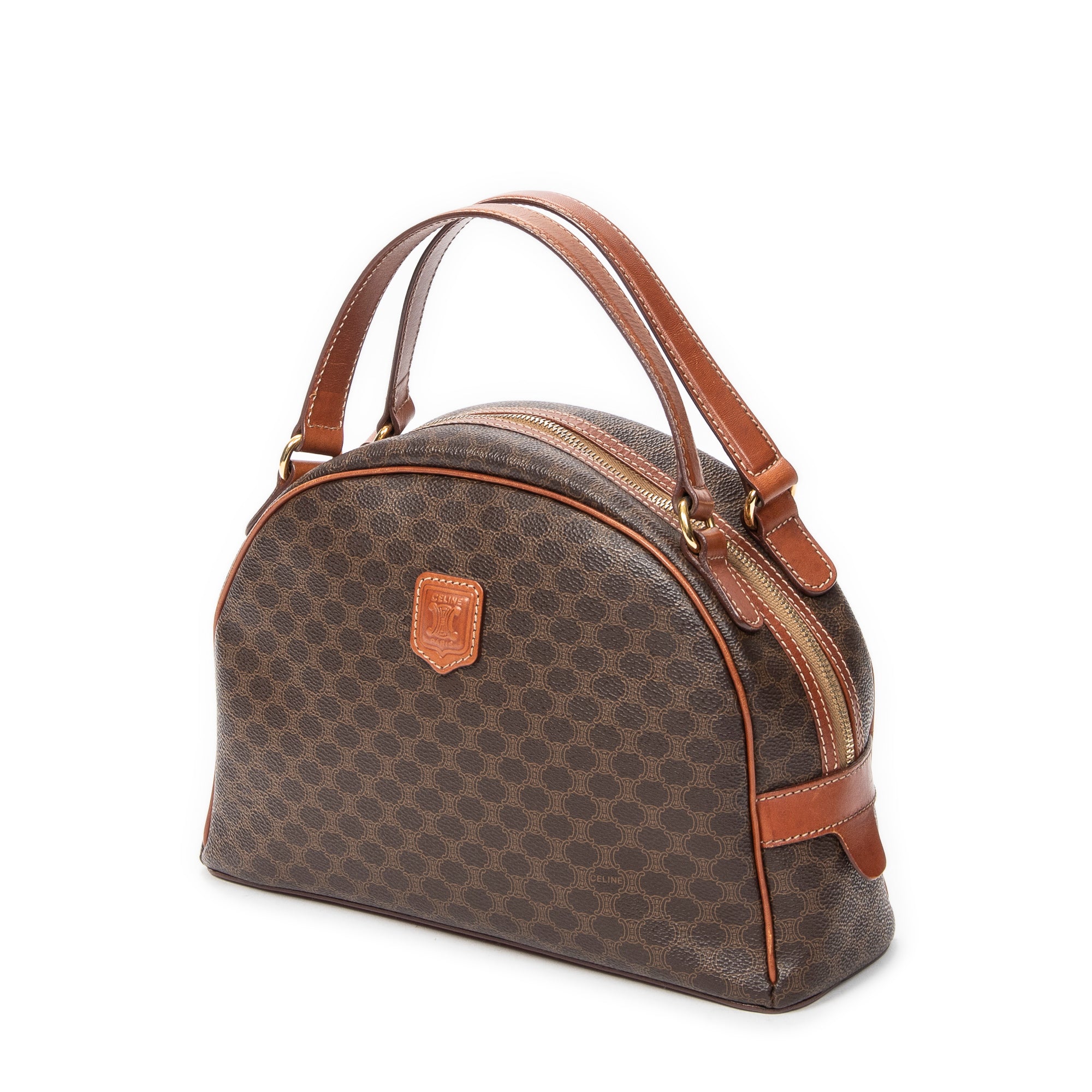 Shoulder Bag Dome Bowler Bag Brown Macadam Coated Canvas