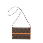 Shoulder Bag Vintage Rectangular Crossbody Brown Macadam Coated Canvas