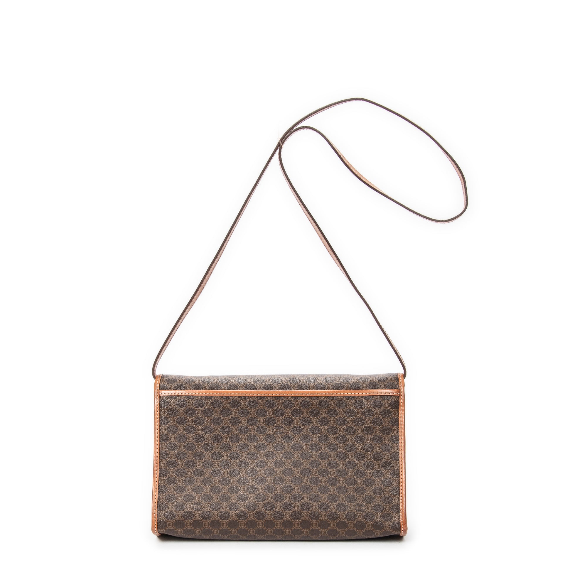 Shoulder Bag Vintage Rectangular Crossbody Brown Macadam Coated Canvas
