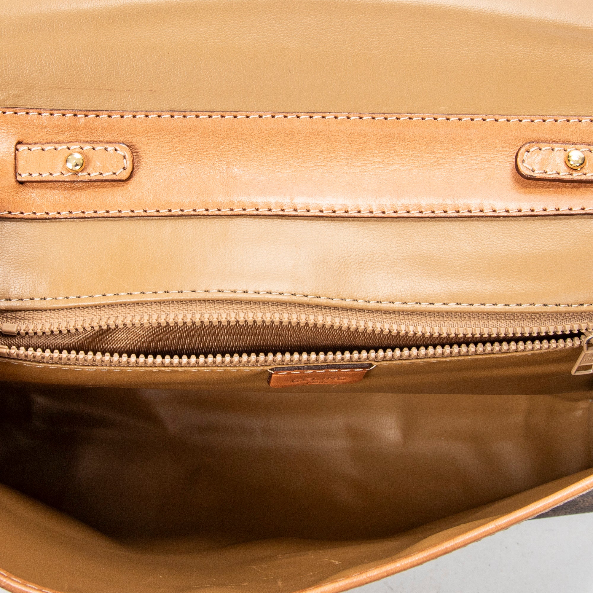 Shoulder Bag Vintage Rectangular Crossbody Brown Macadam Coated Canvas