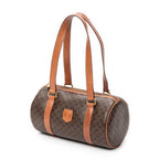 Shoulder Bag Vintage Barrel Bag Brown Macadam Coated Canvas