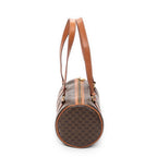 Shoulder Bag Vintage Barrel Bag Brown Macadam Coated Canvas