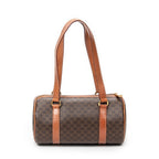 Shoulder Bag Vintage Barrel Bag Brown Macadam Coated Canvas