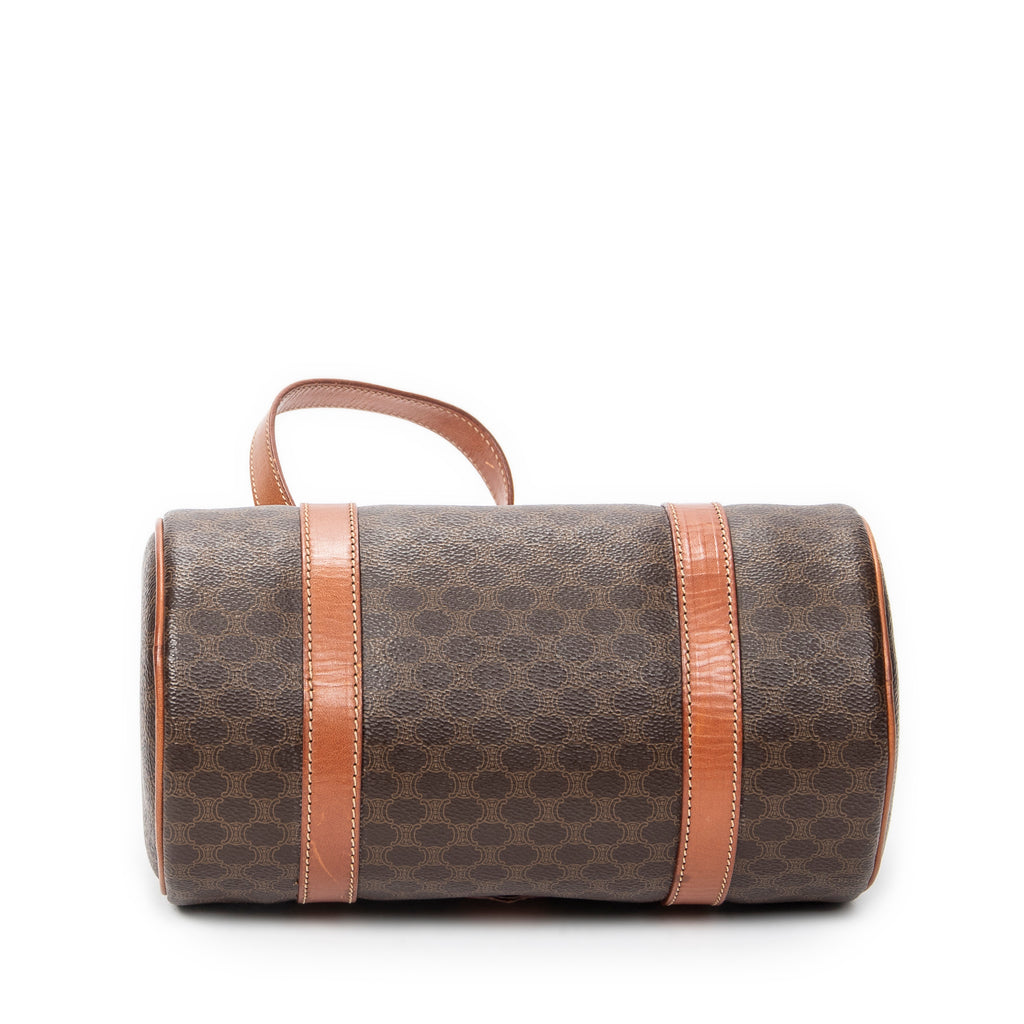 Shoulder Bag Vintage Barrel Bag Brown Macadam Coated Canvas