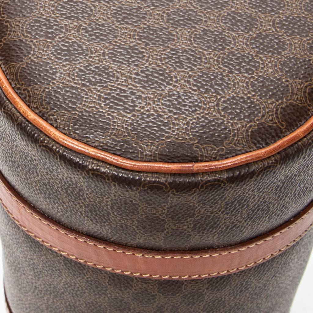 Shoulder Bag Vintage Barrel Bag Brown Macadam Coated Canvas