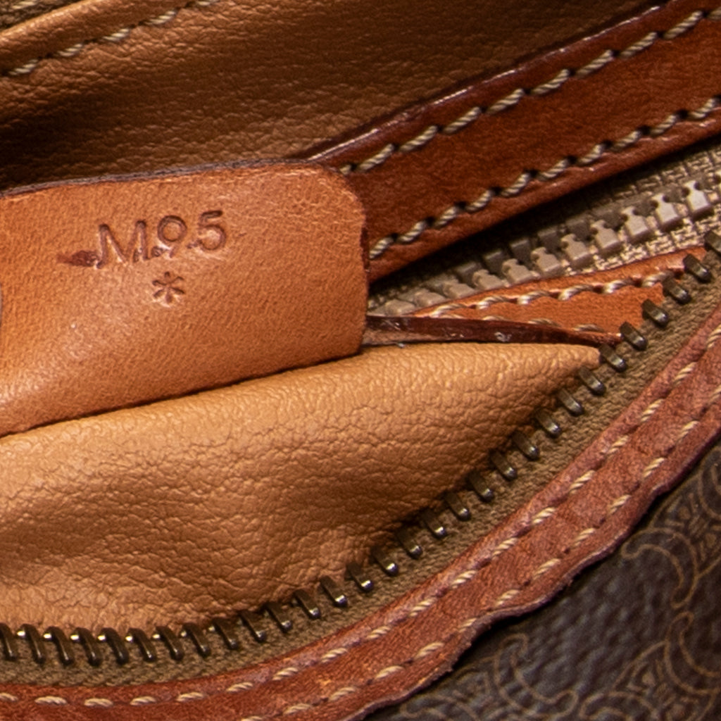 Shoulder Bag Vintage Barrel Bag Brown Macadam Coated Canvas
