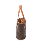 Shoulder Bag Vintage Bucket Tote Brown Macadam Coated Canvas