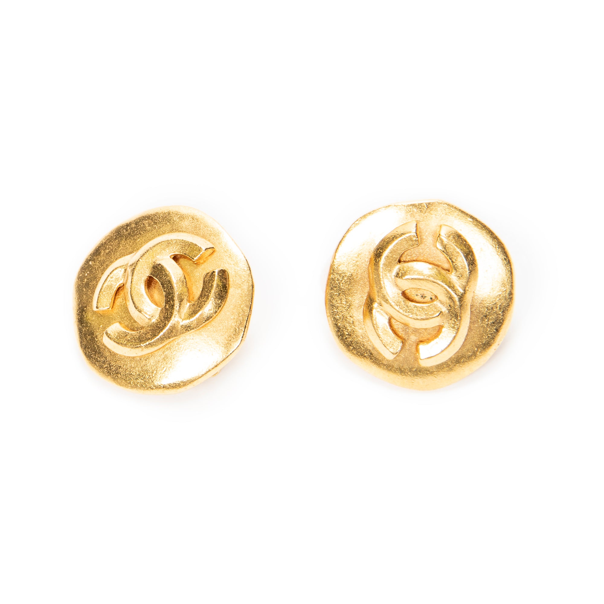 Earrings CC Round Clip On Earrings Gold Gold Plated