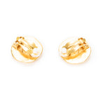 Pendientes CC redondos de clip, chapados en oro
