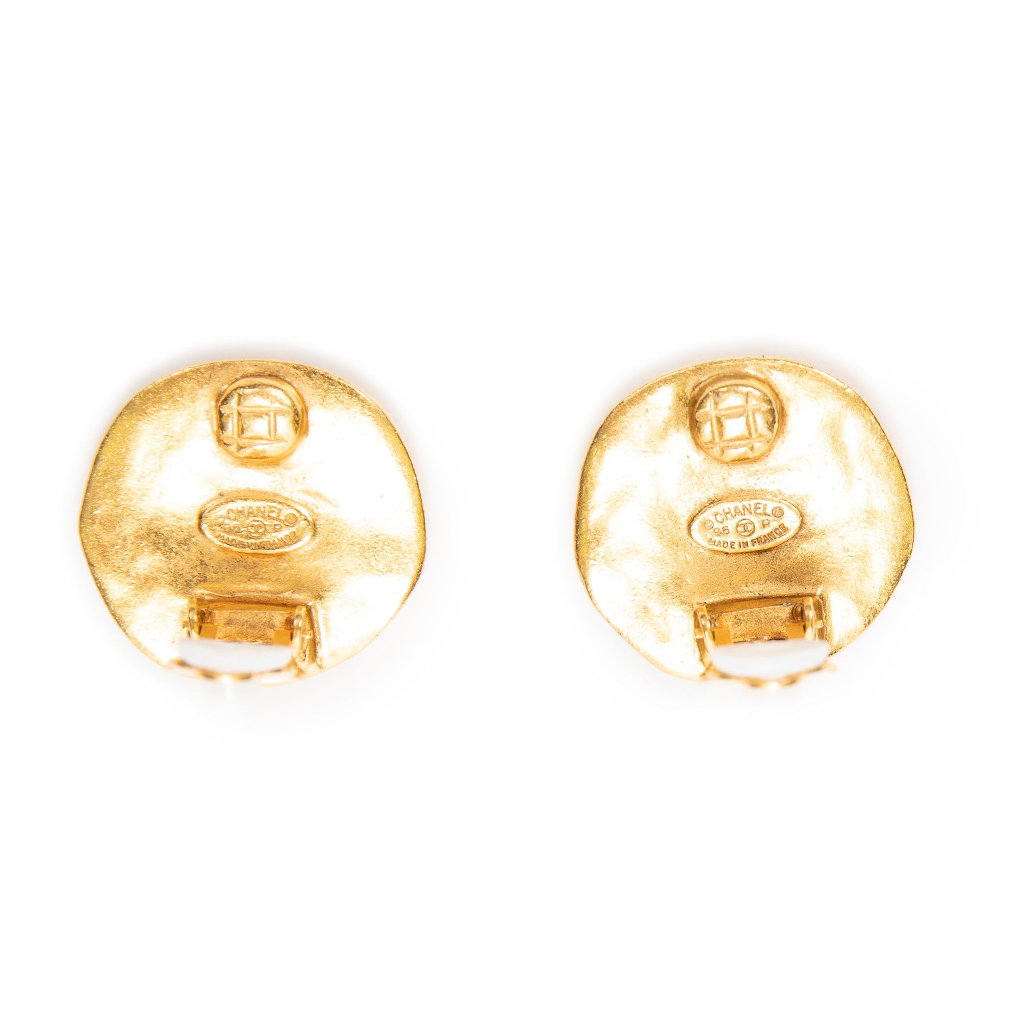 Earrings CC Round Clip On Earrings Gold Gold Plated