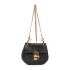Shoulder Bag Mini Drew Black Grained Calfskin Leather