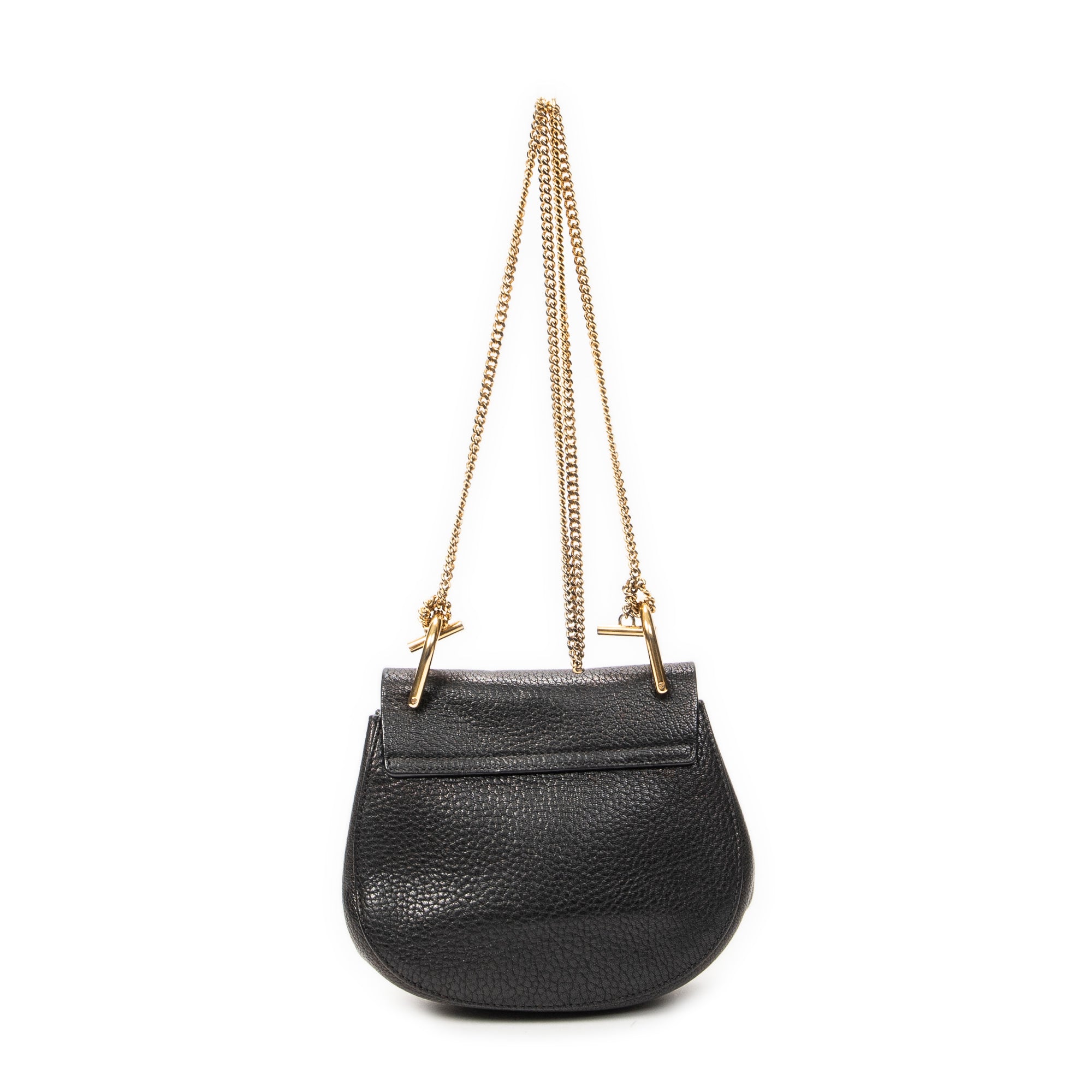 Shoulder Bag Mini Drew Black Grained Calfskin Leather