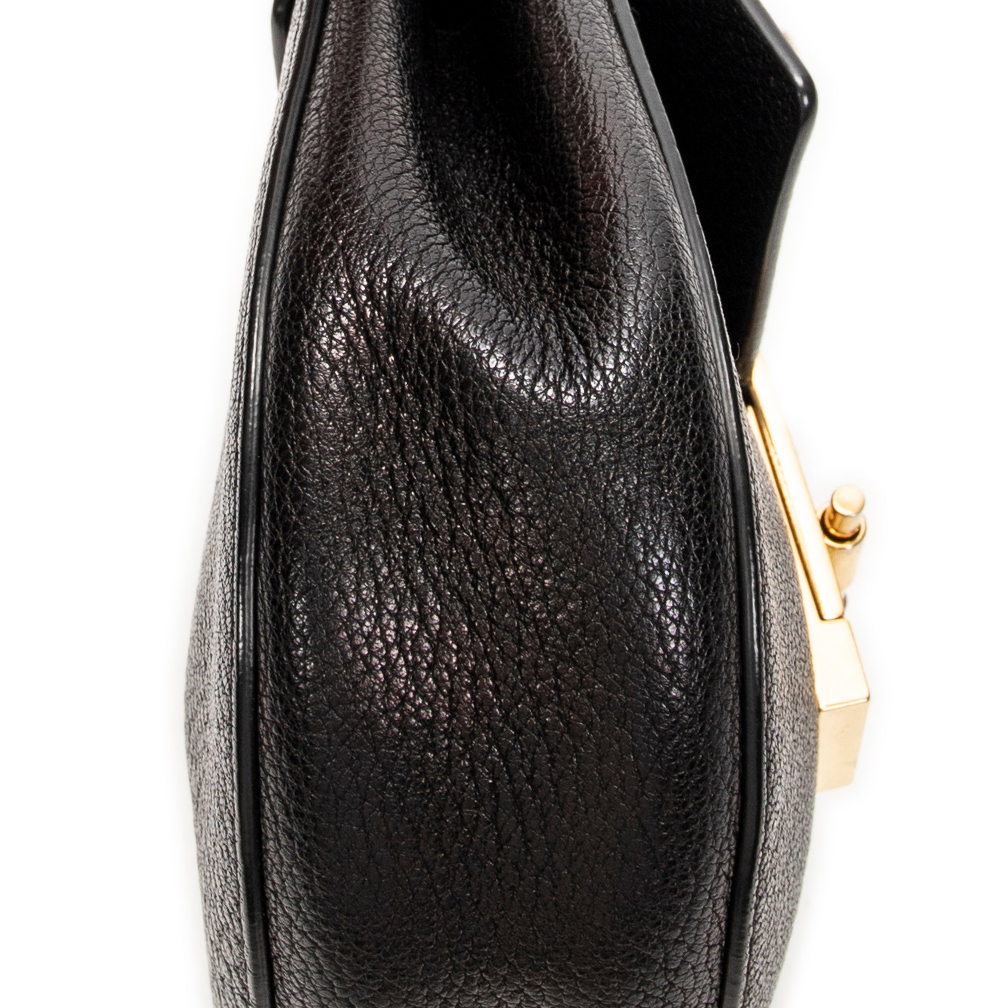 Shoulder Bag Mini Drew Black Grained Calfskin Leather