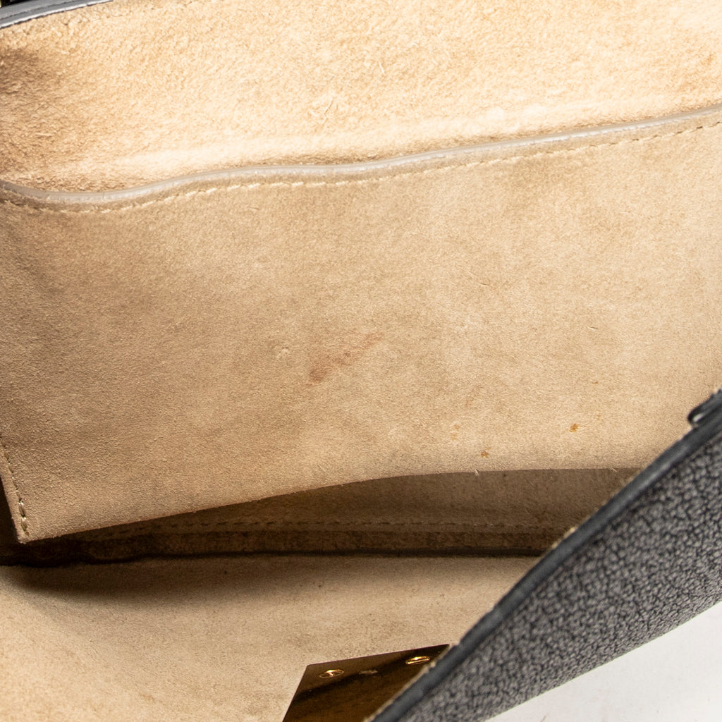 Shoulder Bag Mini Drew Black Grained Calfskin Leather