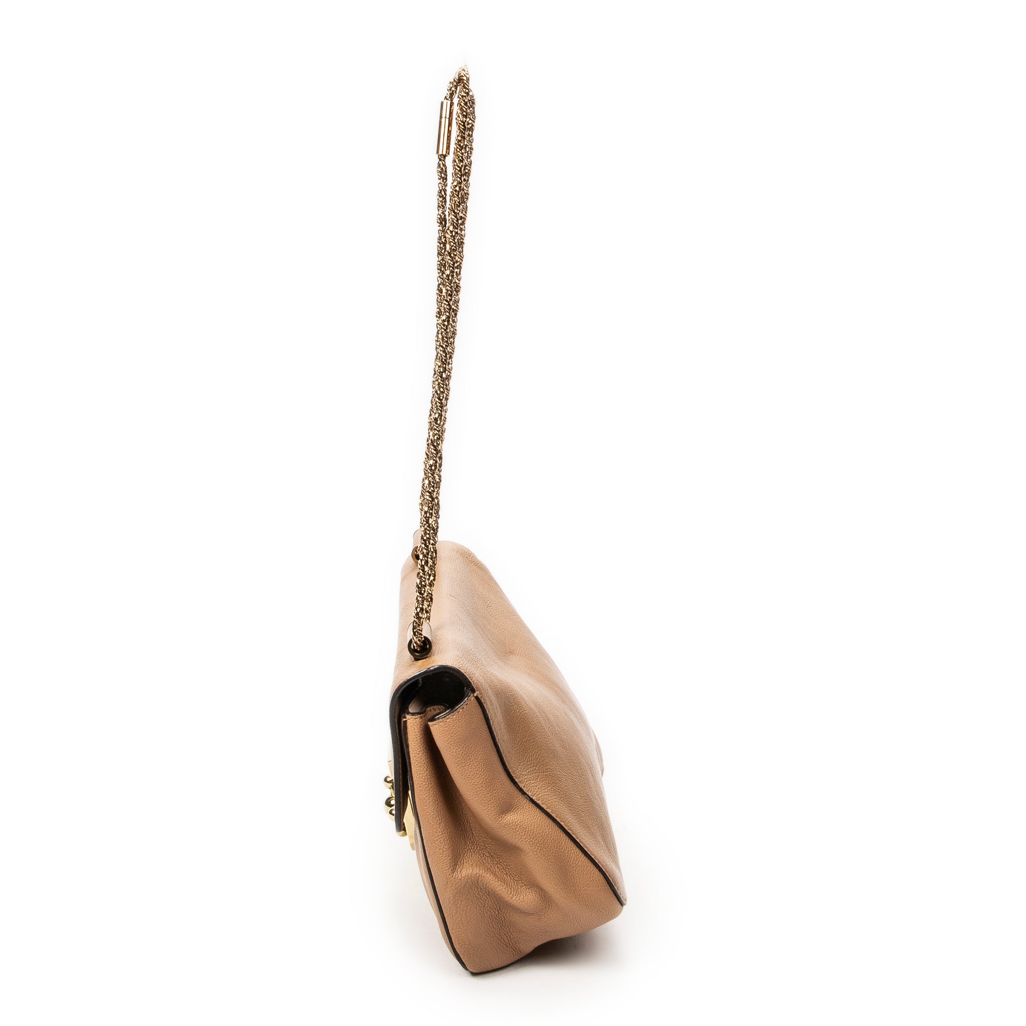 Shoulder Bag Medium Elsie Chain Flap Light Brown Grained Leather