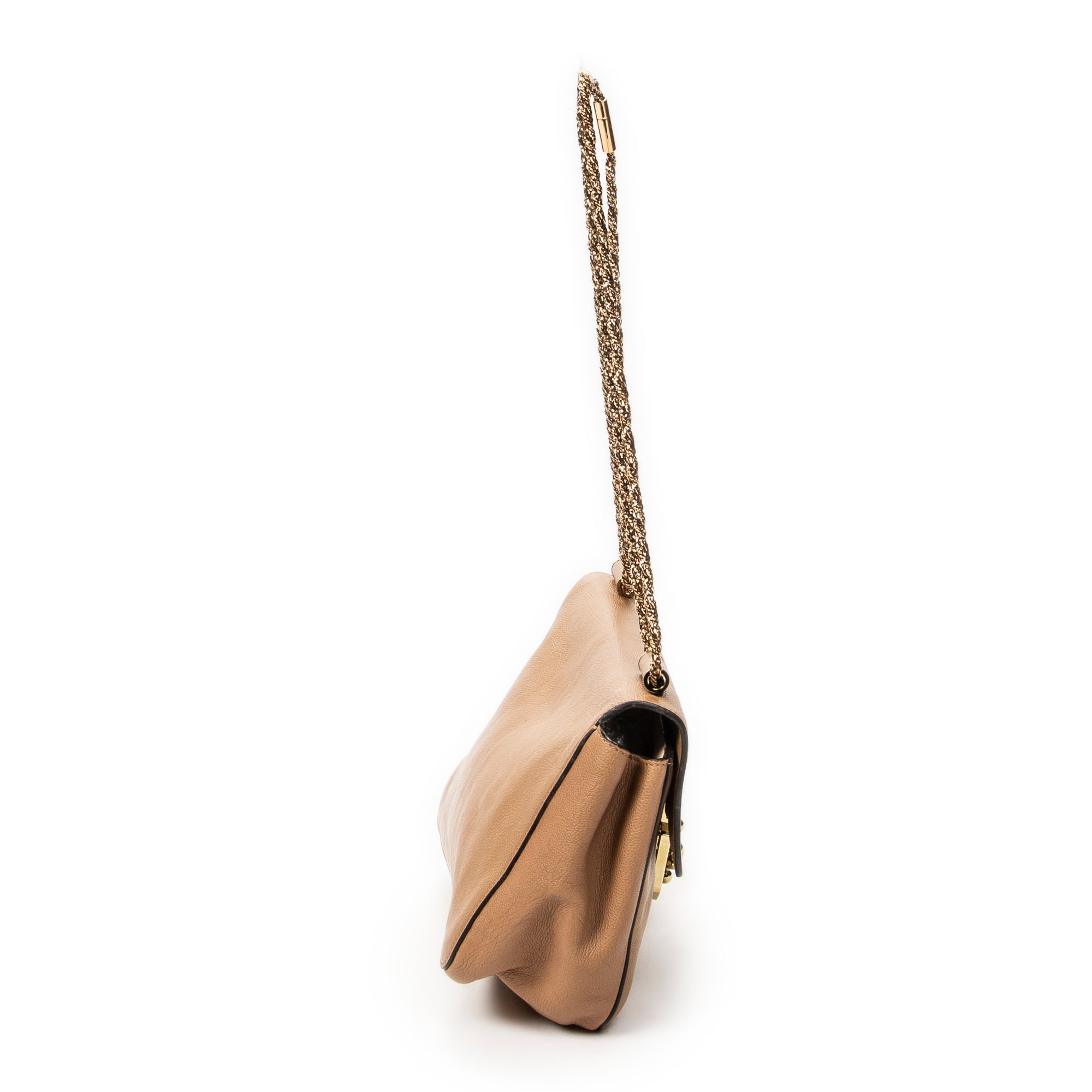 Shoulder Bag Medium Elsie Chain Flap Light Brown Grained Leather