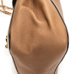 Shoulder Bag Medium Elsie Chain Flap Light Brown Grained Leather