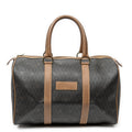 Travel Bag Vintage Small Travel Boston Dark Grey Honeycomb Coated Canvas