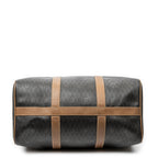 Travel Bag Vintage Small Travel Boston Dark Grey Honeycomb Coated Canvas