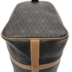 Travel Bag Vintage Small Travel Boston Dark Grey Honeycomb Coated Canvas