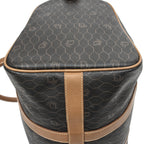 Travel Bag Vintage Small Travel Boston Dark Grey Honeycomb Coated Canvas