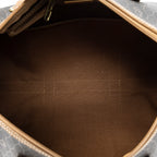 Travel Bag Vintage Small Travel Boston Dark Grey Honeycomb Coated Canvas