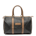 Travel Bag Vintage Small Travel Boston Dark Grey Honeycomb Coated Canvas