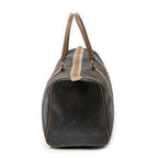 Travel Bag Vintage Small Travel Boston Dark Grey Honeycomb Coated Canvas