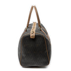 Travel Bag Vintage Small Travel Boston Dark Grey Honeycomb Coated Canvas