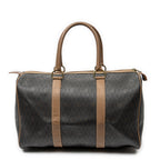 Travel Bag Vintage Small Travel Boston Dark Grey Honeycomb Coated Canvas