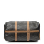 Travel Bag Vintage Small Travel Boston Dark Grey Honeycomb Coated Canvas