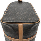 Travel Bag Vintage Small Travel Boston Dark Grey Honeycomb Coated Canvas