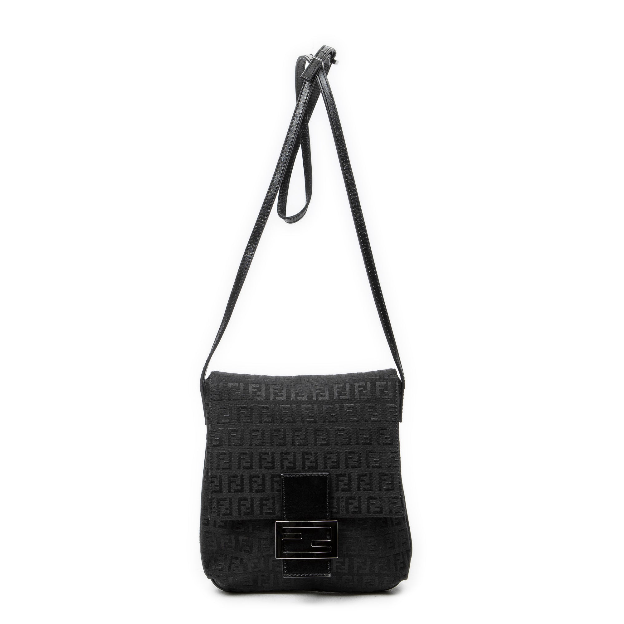 Shoulder Bag Small Flap Crossbody Black Zucchino Canvas