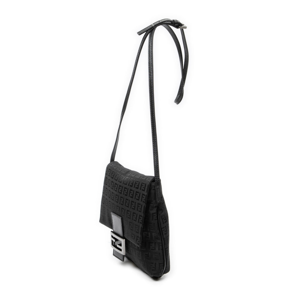 Shoulder Bag Small Flap Crossbody Black Zucchino Canvas