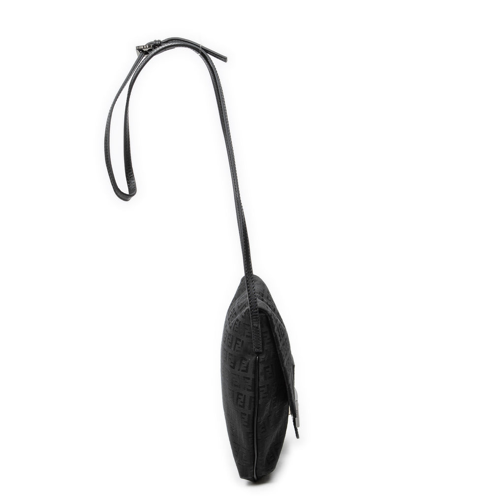 Shoulder Bag Small Flap Crossbody Black Zucchino Canvas