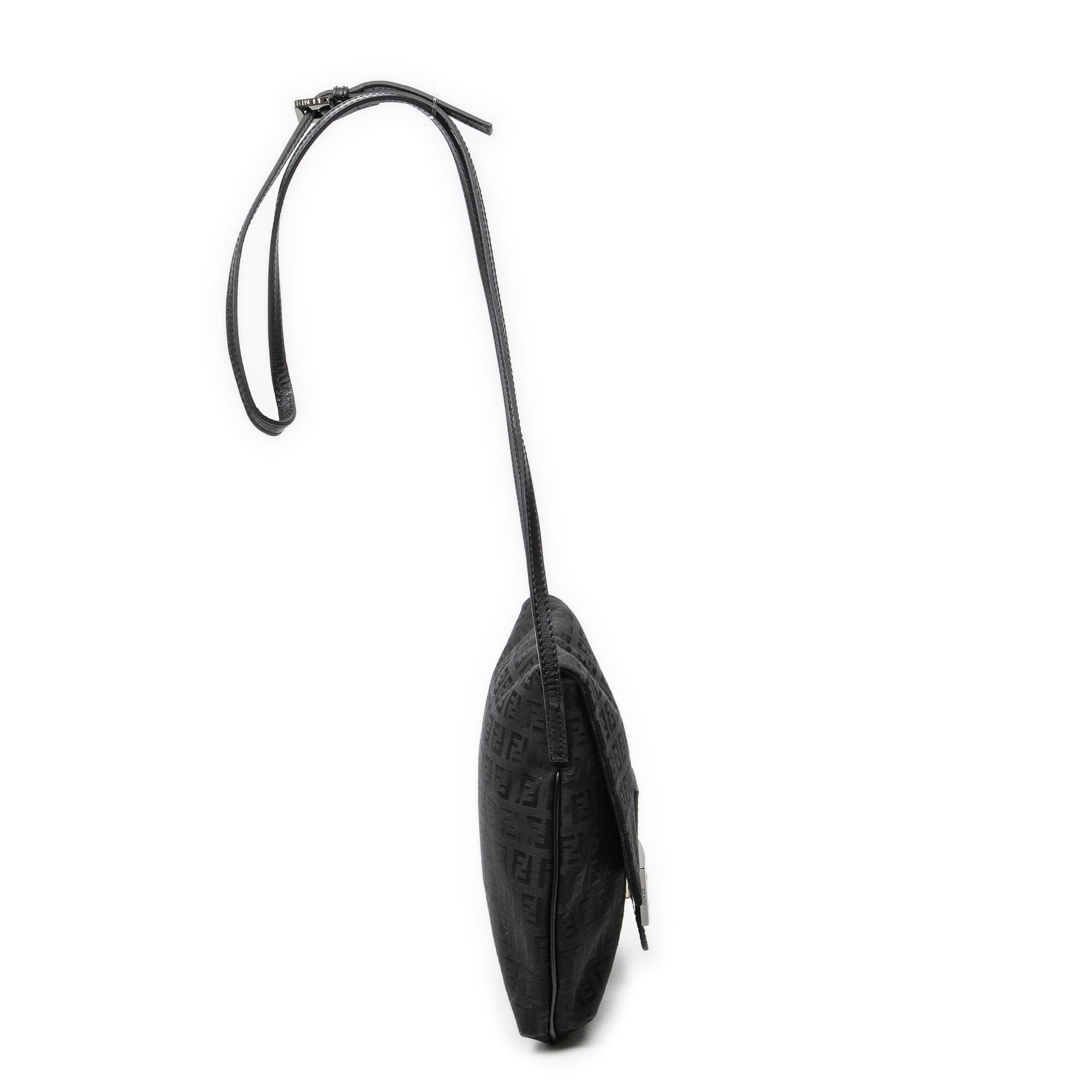 Shoulder Bag Small Flap Crossbody Black Zucchino Canvas